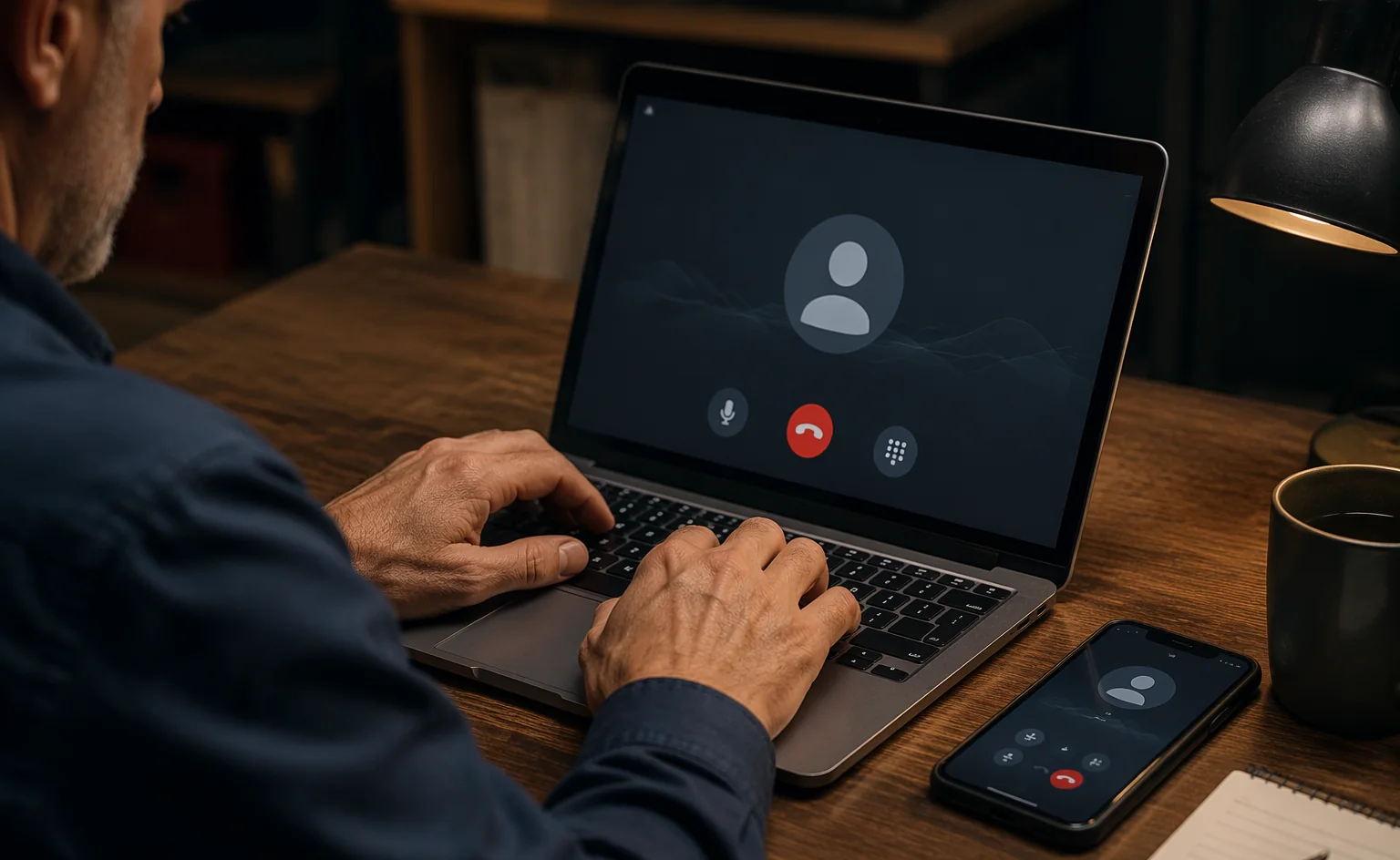 Workshop participant testing his new AI receptionist from his own phone